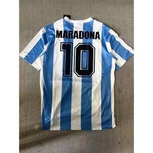 ARGENTINA 1986 HOME #10 MARADONA RETRO SOCCER JERSEY Size L